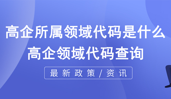 高企所屬領(lǐng)域代碼是什么？