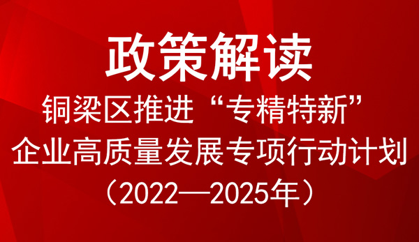 銅梁區(qū)專(zhuān)精特新企業(yè)高質(zhì)量發(fā)展專(zhuān)項(xiàng)行動(dòng)計(jì)劃