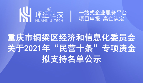 銅梁區專項資金擬支持名單