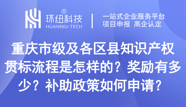 重慶市級及各區縣知識產權貫標流程及補助政策