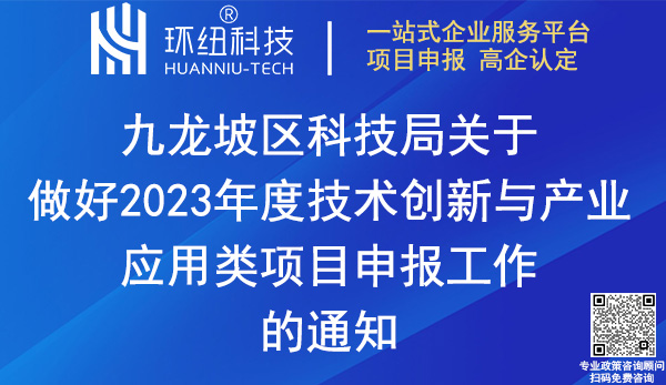 2023九龍坡區(qū)技術(shù)創(chuàng)新與產(chǎn)業(yè)應(yīng)用項目申報