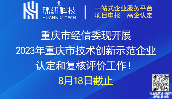 2023年重慶市技術(shù)創(chuàng)新示范企業(yè)認(rèn)定和復(fù)核評(píng)價(jià)