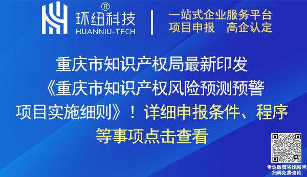 重慶市知識產權風險預測預警項目實施細則