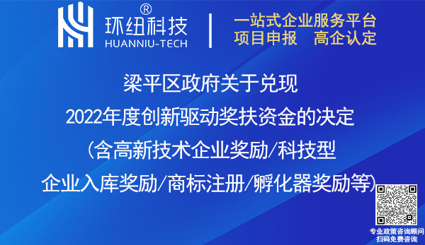 梁平區2022年度創新驅動獎扶資金兌現名單